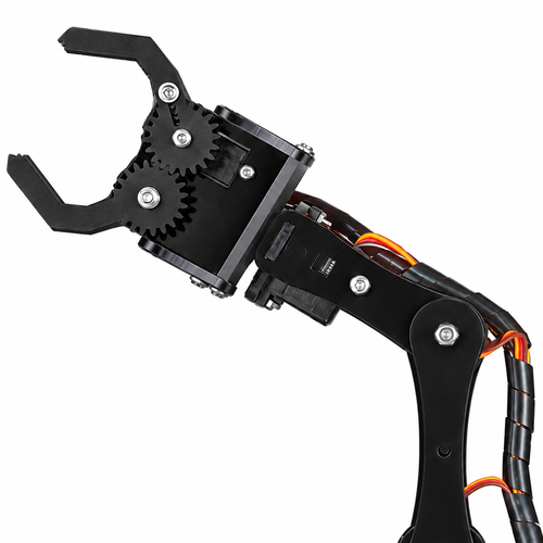 5-DOF Programmable Robot Arm — component close-up. Arm kit — batteries excluded.