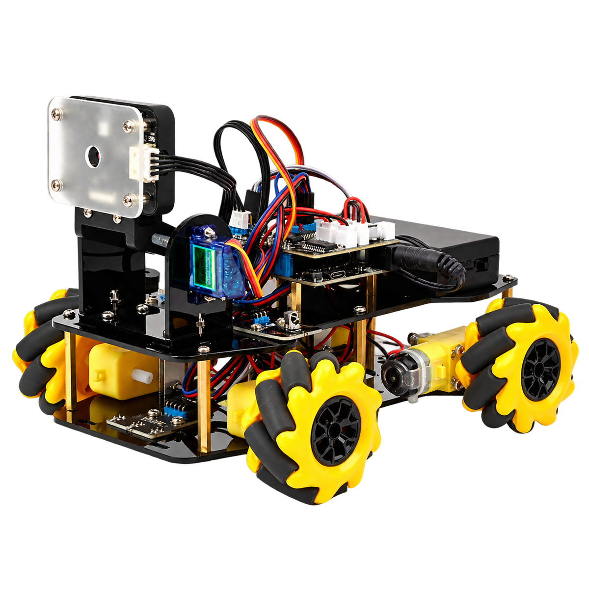 ESP32 Mecanum Robot Car with Vision Expansion — product view. Car kit + vision expansion.