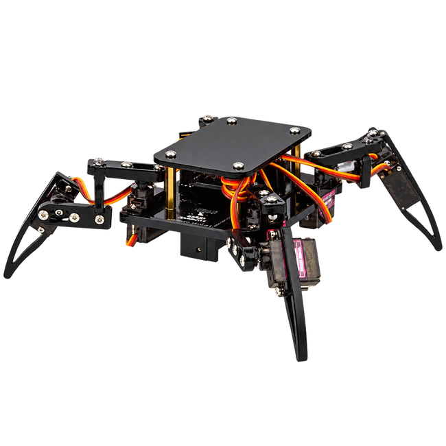 Programmable Quadruped Spider Robot Kit — product view. Quadruped kit — battery excluded.