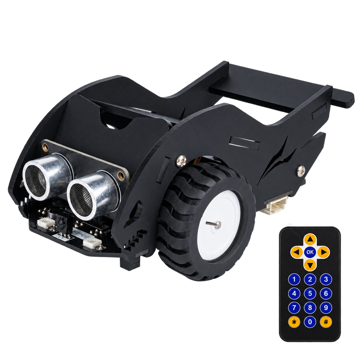 ESP32 Shark-Style Robot Car Kit — product view. Shark-style robot car kit.
