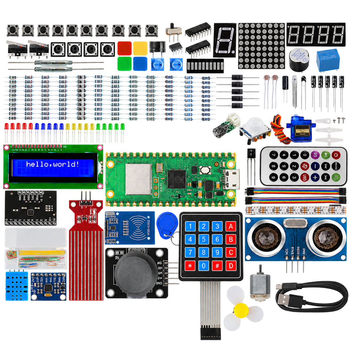 Pico 2 W Electronics & IoT Starter Kit — product view. Pico 2 W starter kit.