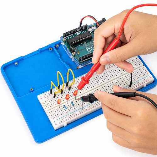 Arduino Uno R3 Inventor Electronics Lab — additional product or project detail. Inventor electronics kit with Arduino Uno R3. Example project; surrounding props, host equipment and separately required parts are not included.