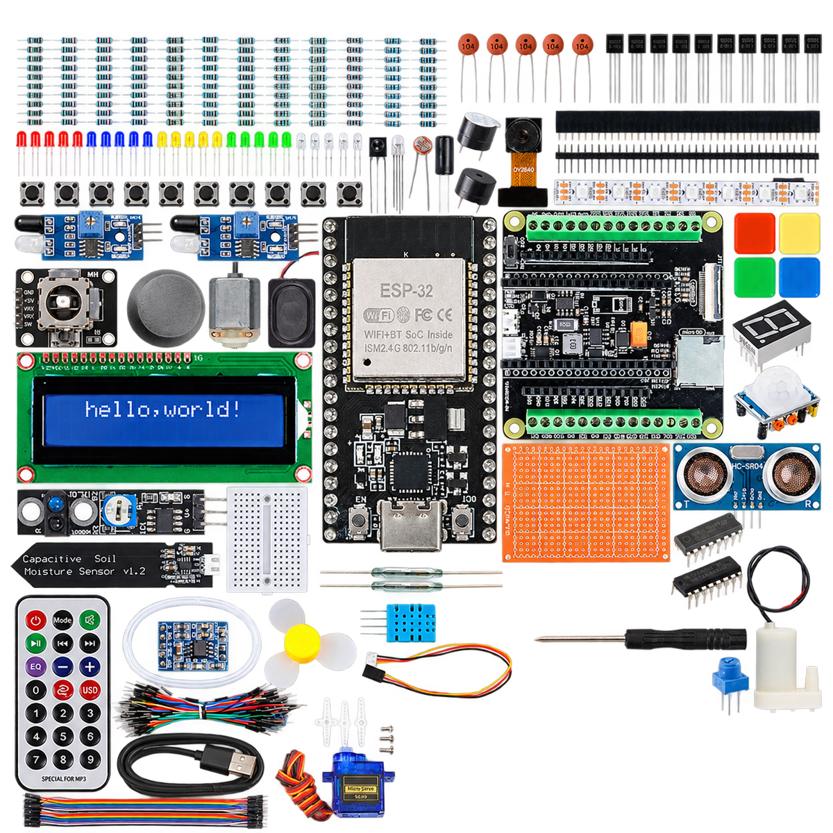 ESP32 Camera & IoT Electronics Starter Kit — product view. ESP32 camera and electronics starter kit.