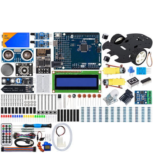 Arduino Uno R4 3-in-1 Robotics & IoT Kit — product view. Uno R4 Minima 3-in-1 kit.