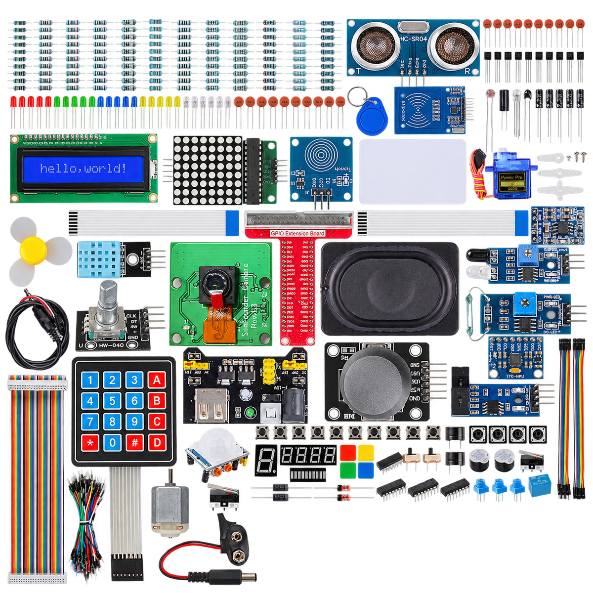 Raspberry Pi Electronics & Coding Lab — product view. Electronics components kit — Raspberry Pi excluded.