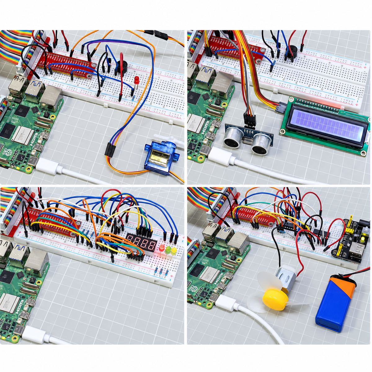 Raspberry Pi Electronics & Coding Lab — additional product or project detail. Electronics components kit — Raspberry Pi excluded. Any separately required main controller shown in an example is excluded. Example project; surrounding props, host equipment and separately required parts are not included.