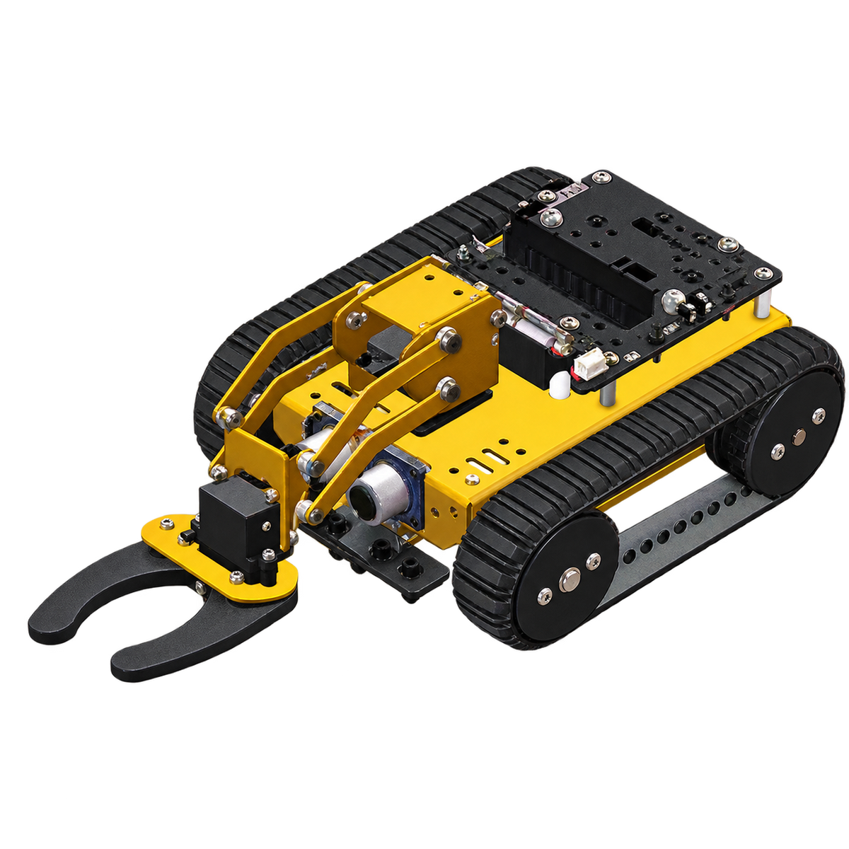micro:bit Tracked Robot with 3-DOF Arm — product view. Standard tracked-arm kit — micro:bit excluded.