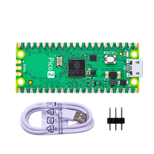Raspberry Pi Pico 2 Basic Development Kit — product view. Pico 2 basic kit — not a complete robot.