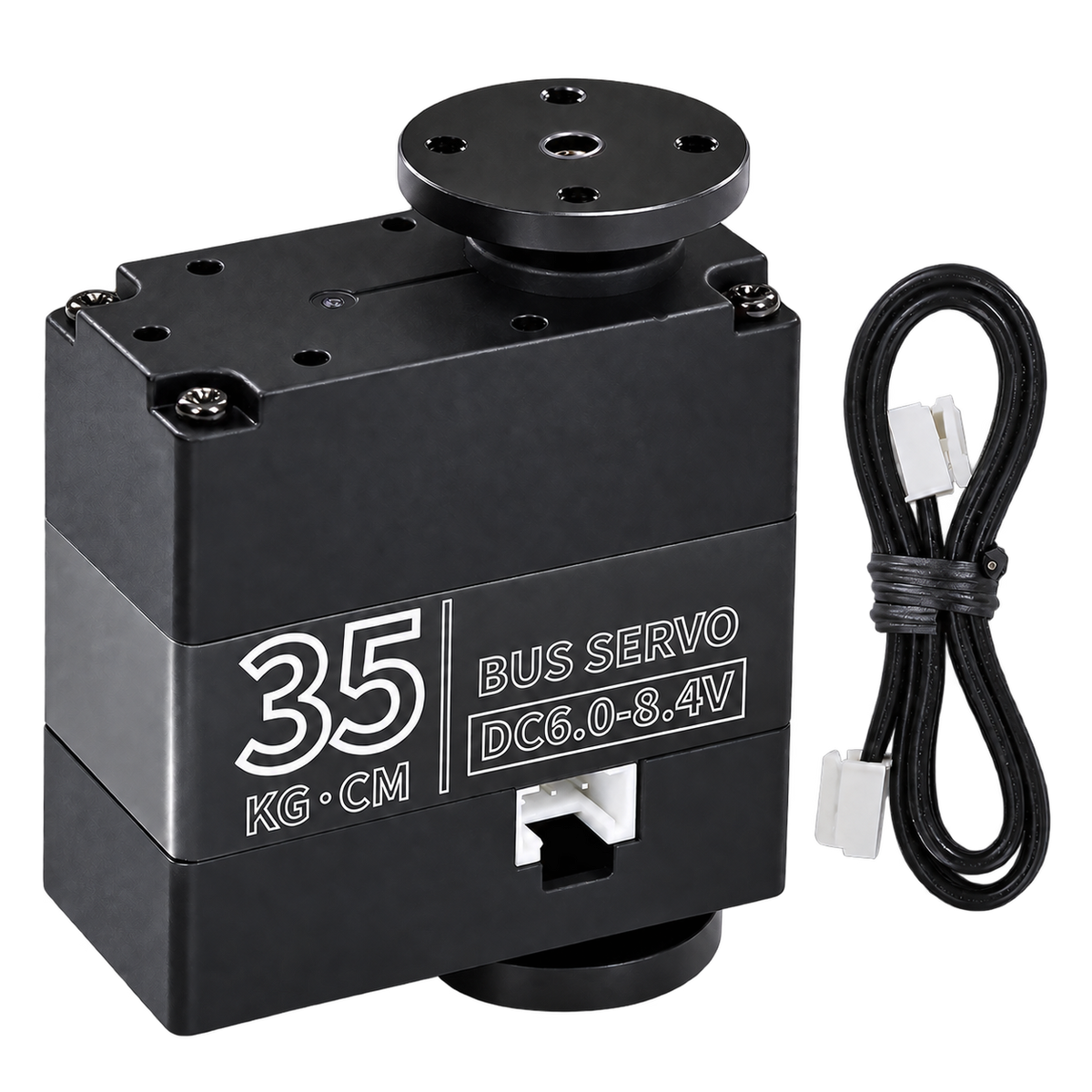 35kg-Class Serial-Bus Robot Servo — product view. One servo — debugging board excluded.