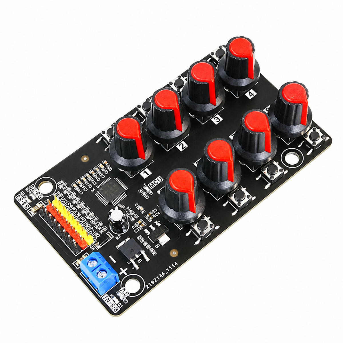 8-Channel PWM Servo Test & Control Board — additional product or project detail. Eight-channel board — servos and power supply excluded.