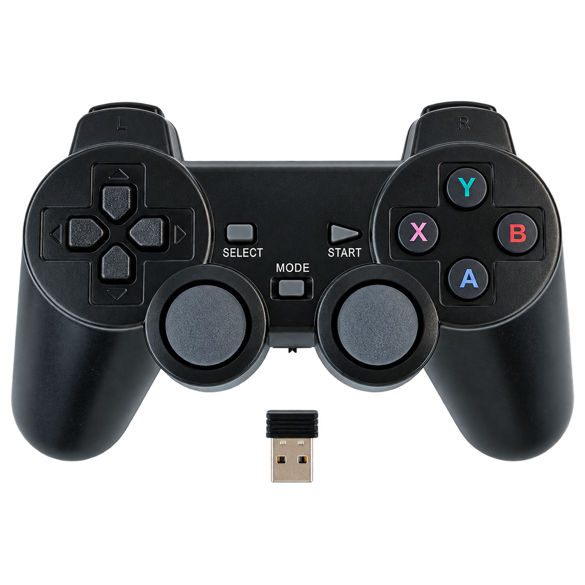 Wireless USB Robot Game Controller — product view. Wireless controller with USB receiver — batteries excluded.