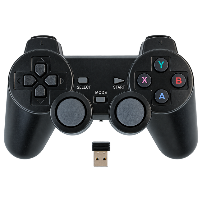 Wireless USB Robot Game Controller — product view. Wireless controller with USB receiver — batteries excluded.